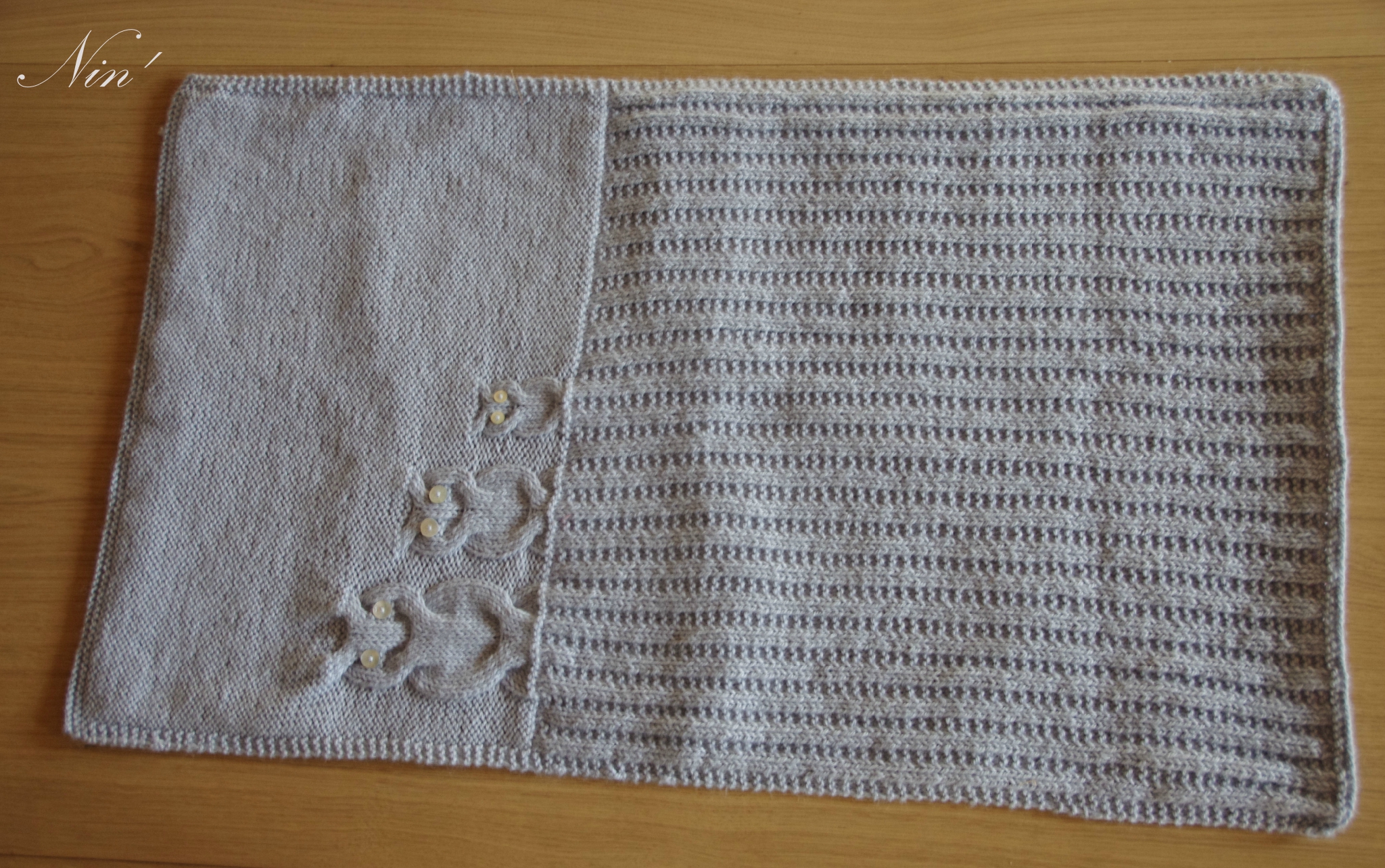 Couverture bébé tricot hibou