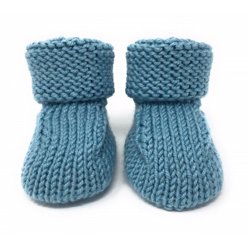 Tricoter chaussons bébé point mousse - Diapo rama